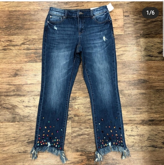 INC International Concepts Denim - Inc Skinny Leg Jean's with Gemstones NWT